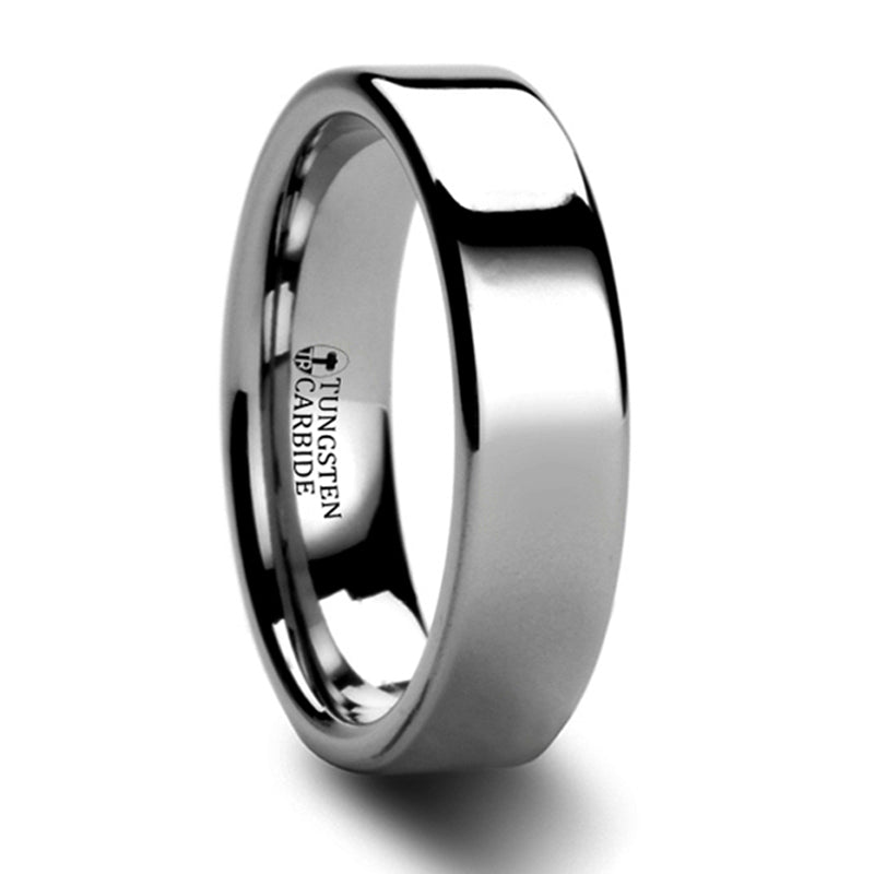Thorsten Spartan Tungsten Carbide Ring Flat Profile w/ High Polish Finish (4-10mm) W858-FPB