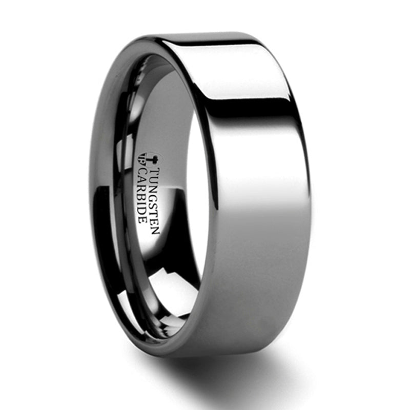 Thorsten Spartan Tungsten Carbide Ring Flat Profile w/ High Polish Finish (4-10mm) W858-FPB