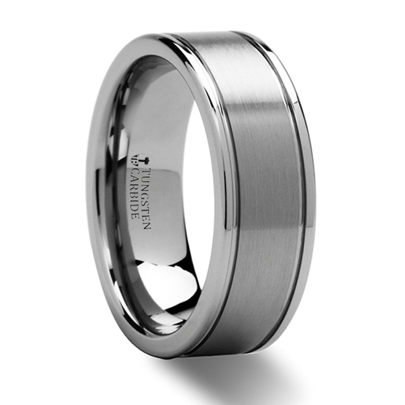 Thorsten Bridgeport Pipe Cut Brush Finish Tungsten Carbide Ring (6-10mm) W870-SCGB