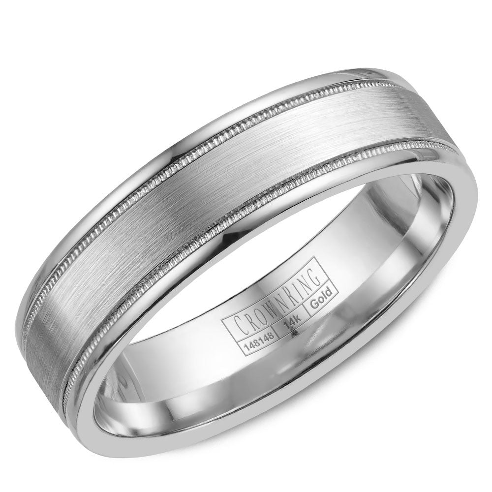 CrownRing 6MM Wedding Band with Milgrain Detailing WB-6901SP