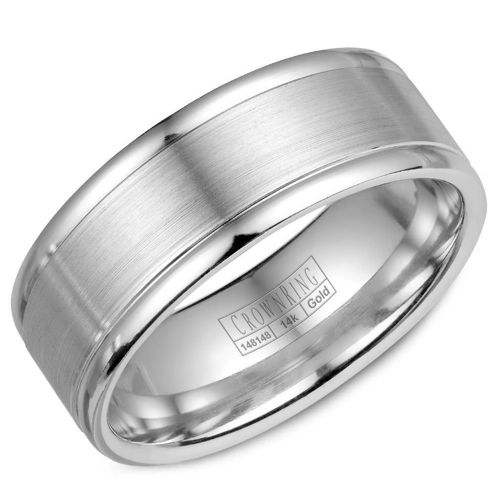 CrownRing 8MM Wedding Band with Sandpaper Center WB-7134SP