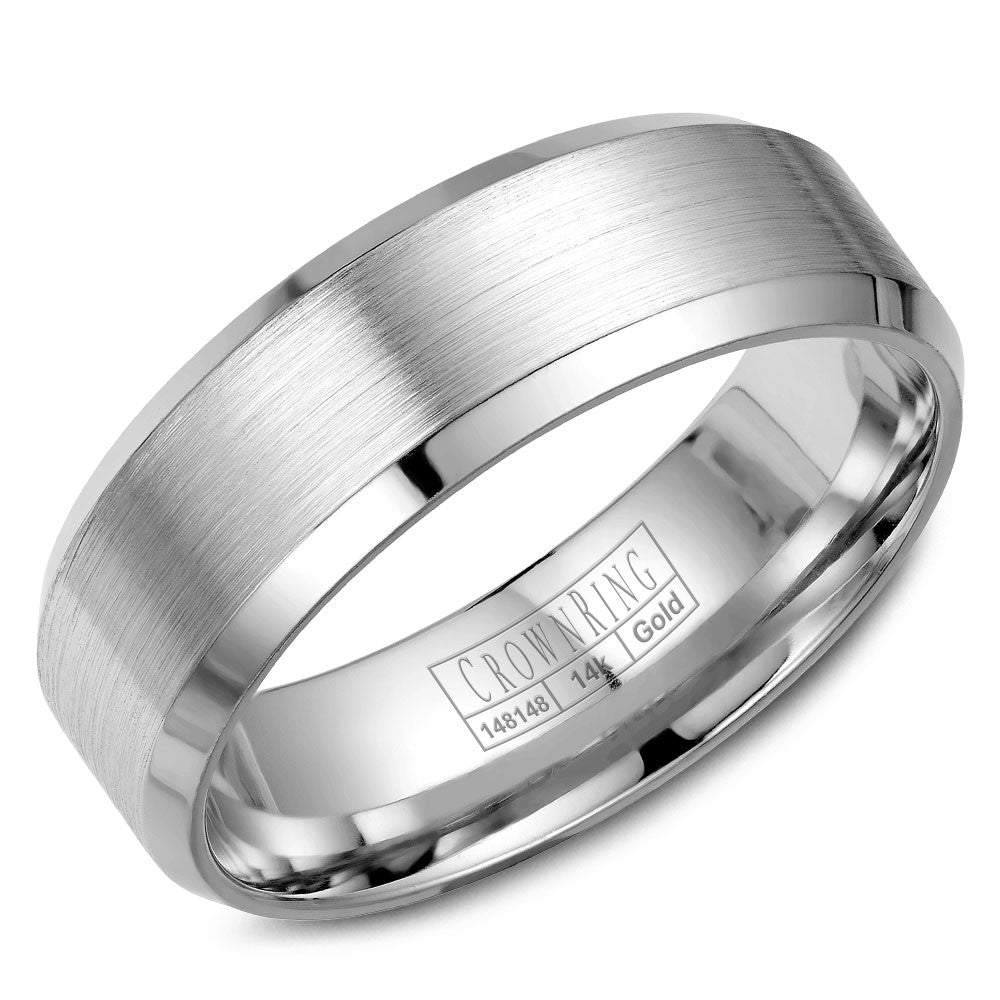 CrownRing 7MM Wedding Band with Brushed Center WB-7146