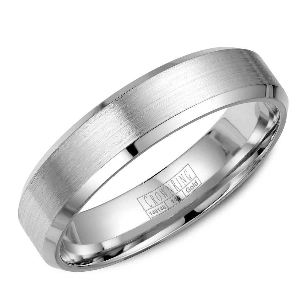 CrownRing 4MM Wedding Band with Brushed Center WB-7216