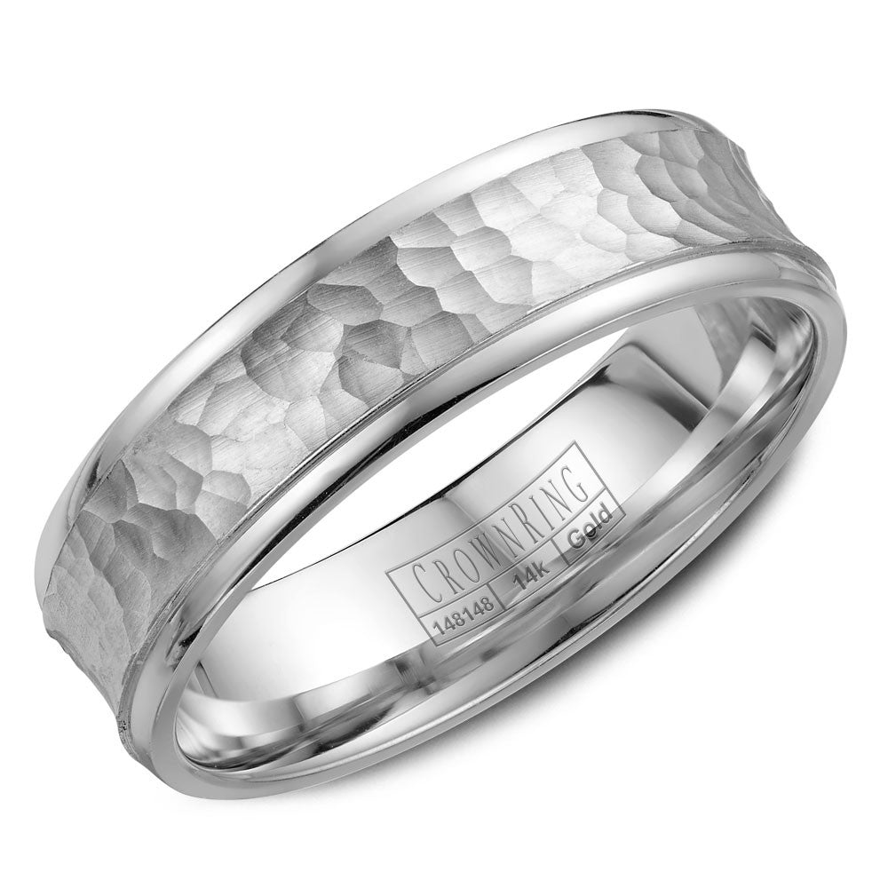 CrownRing 6MM Wedding Band with Textured Center WB-7918