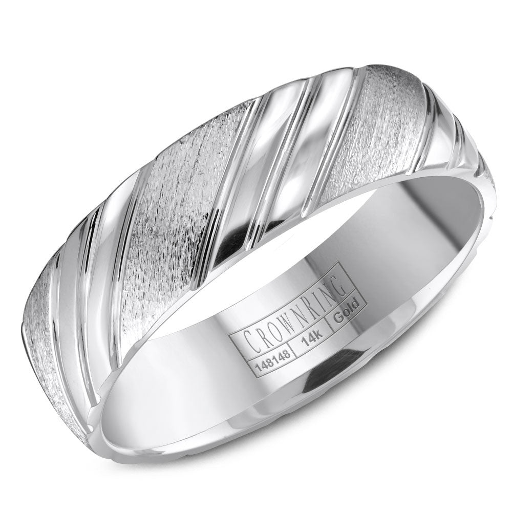 CrownRing 6MM Wedding Band with Carved Pattern Detailing WB-8051