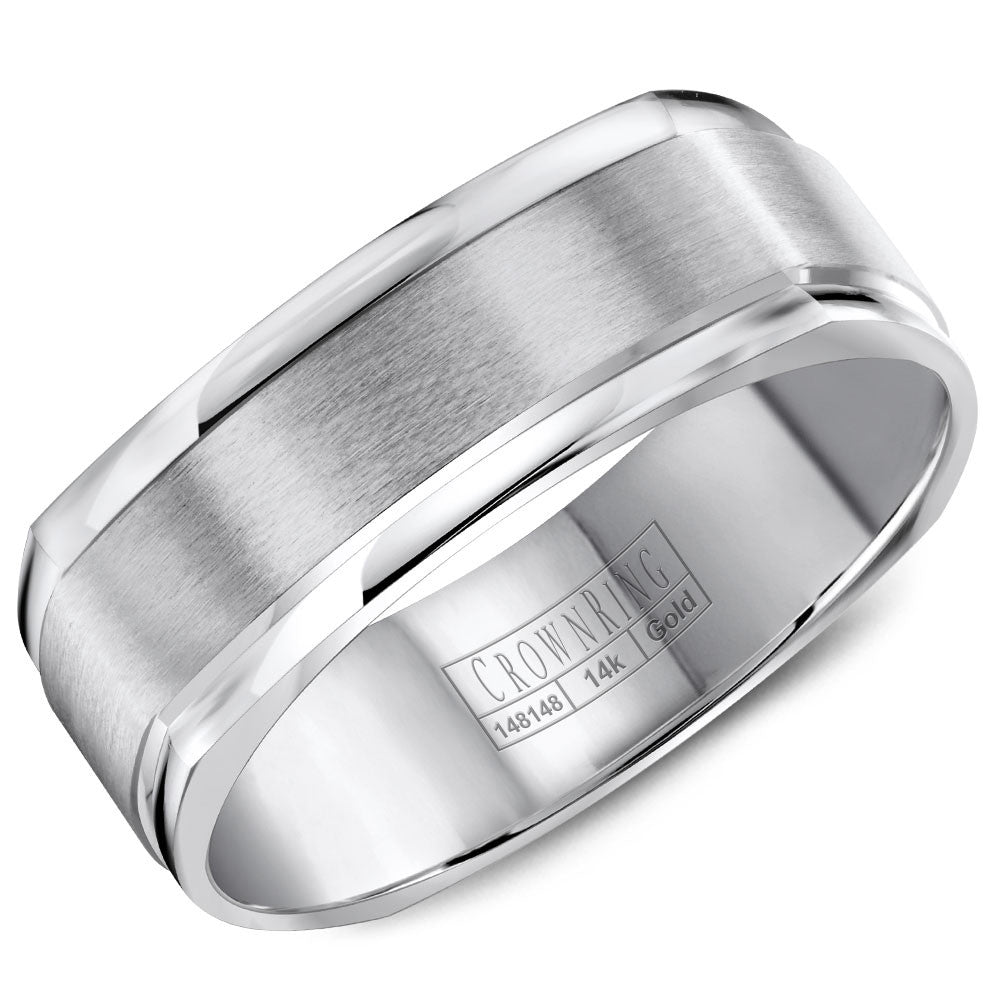 CrownRing 7MM Wedding Band with Brushed Center WB-8091
