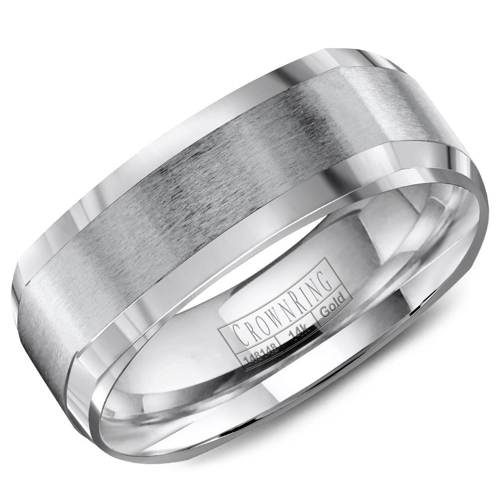 CrownRing 7MM Wedding Band with Brushed Center WB-8093