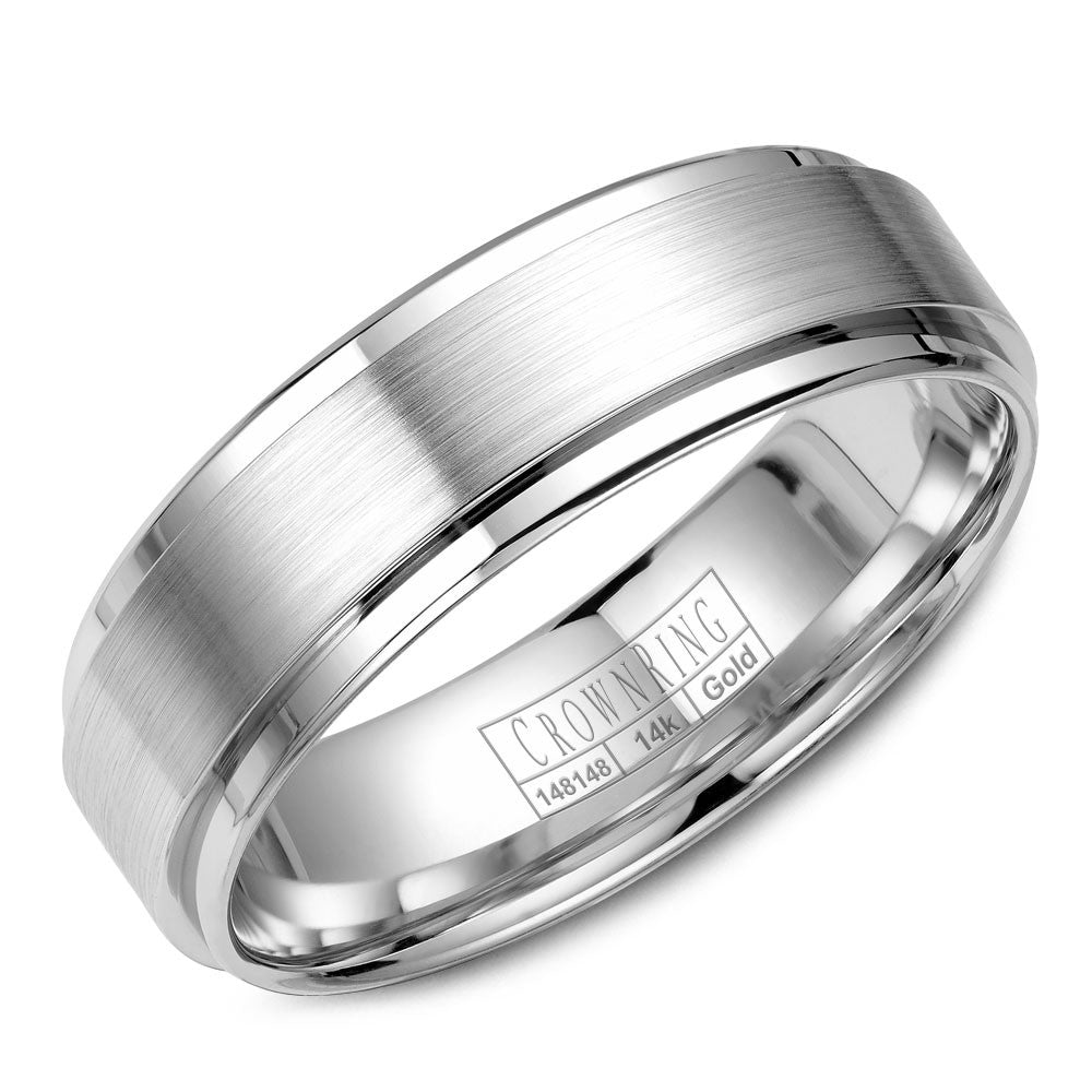 CrownRing 6MM Wedding Band with Brushed Center WB-9034