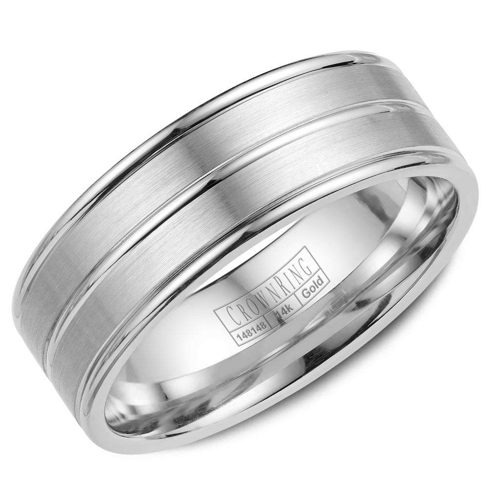 CrownRing 7MM Wedding Band with Brushed Center WB-9049