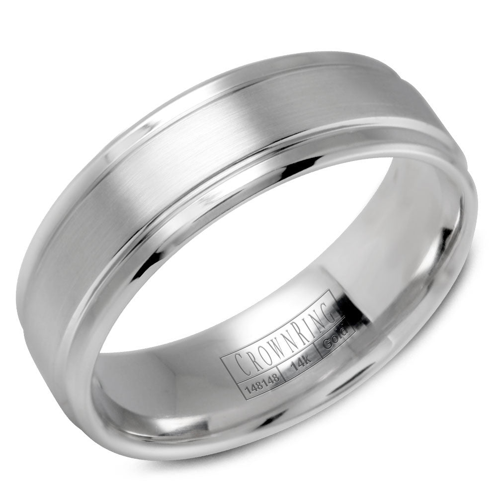 CrownRing 7MM Wedding Band with Brushed Center WB-9502