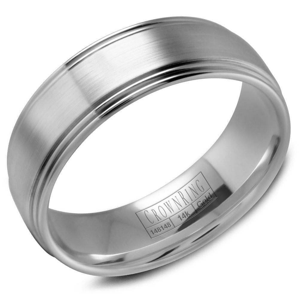 CrownRing 7MM Wedding Band with Brushed Center WB-9507
