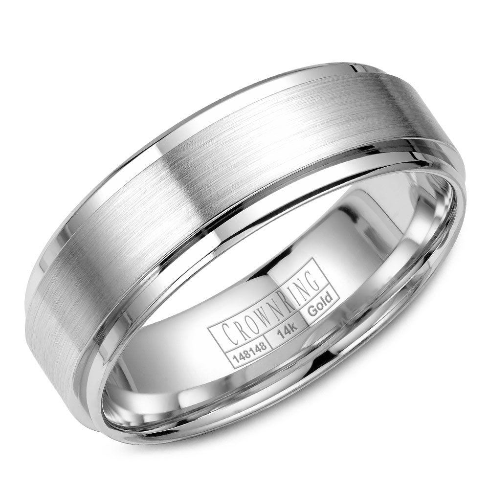 CrownRing 7MM Wedding Band with Brushed Center WB-9710