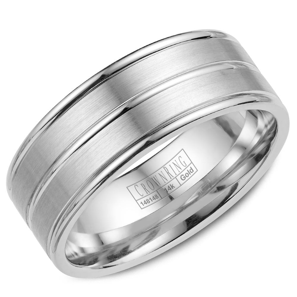 CrownRing 8MM Wedding Band with Brushed Center WB-9901