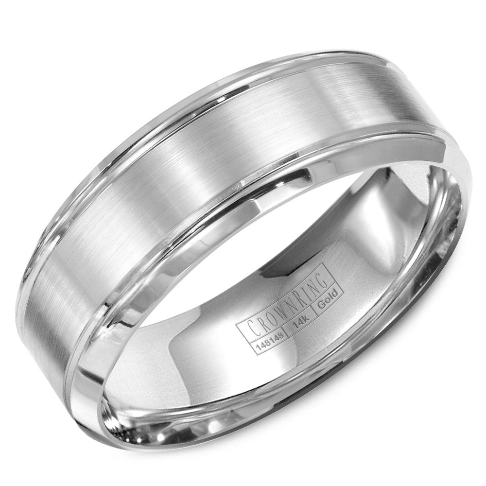 CrownRing 8MM Wedding Band with Brushed Center WB-9952