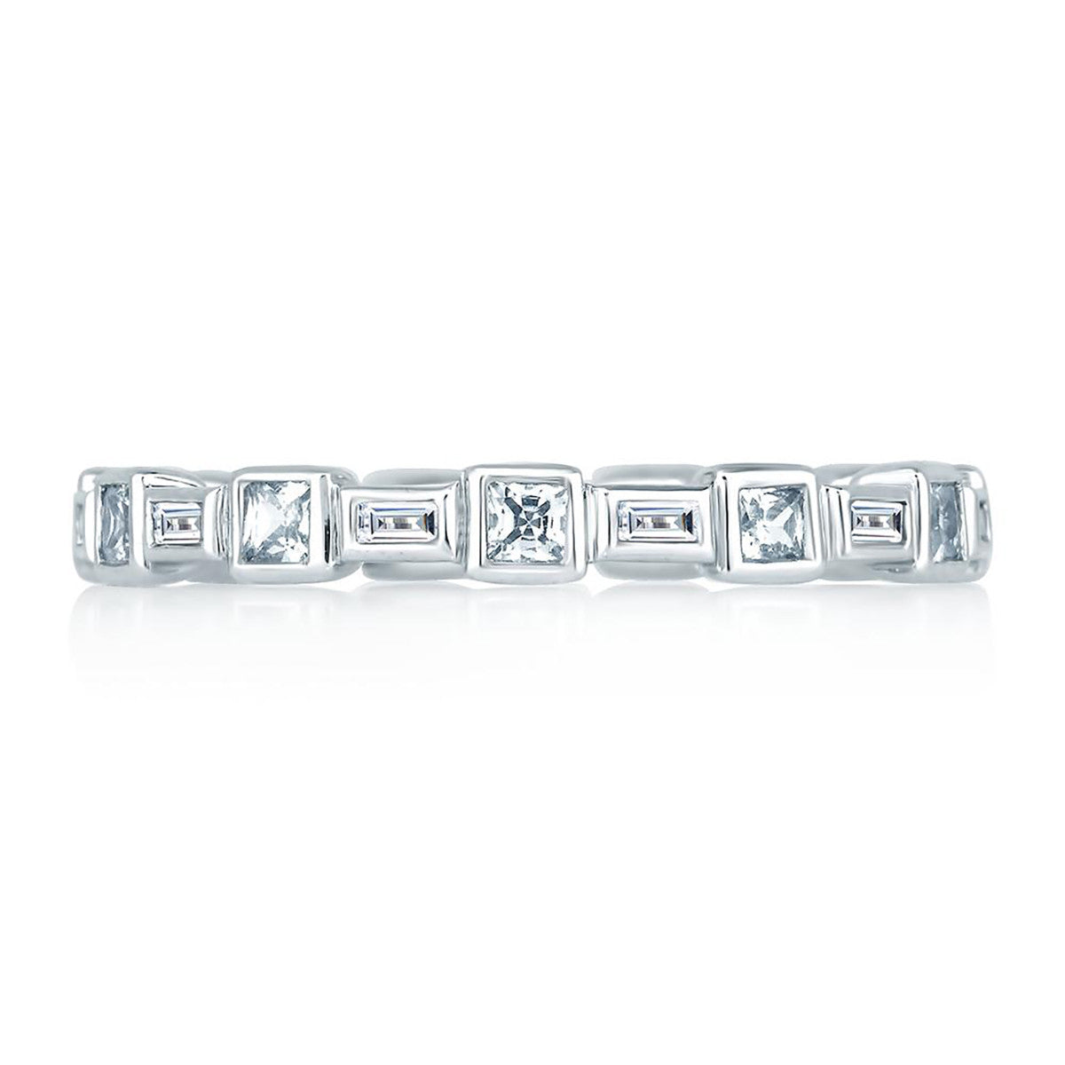 A. Jaffe Princess and Baguette Diamond Eternity Anniversary Ring WR0840/65