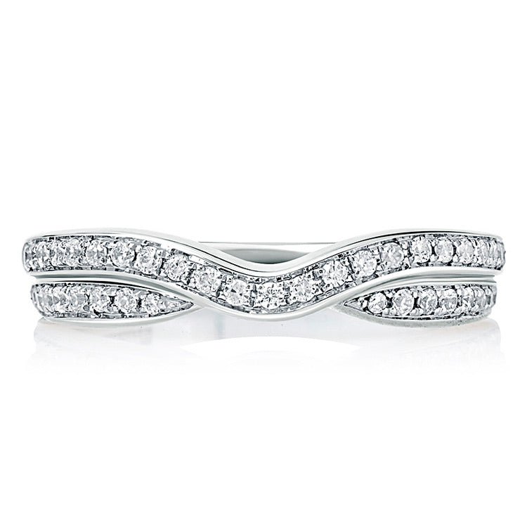 A. Jaffe Double Row Curved Diamond Wedding Band WR1000/22