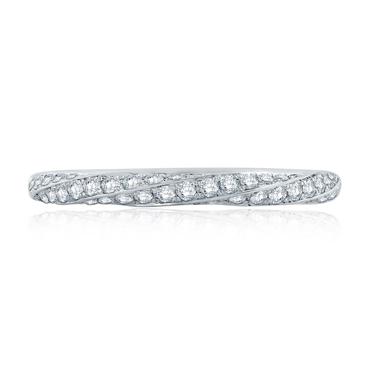 A. Jaffe Twist Pave Diamond Half Circle Stackable Band WR1062/33