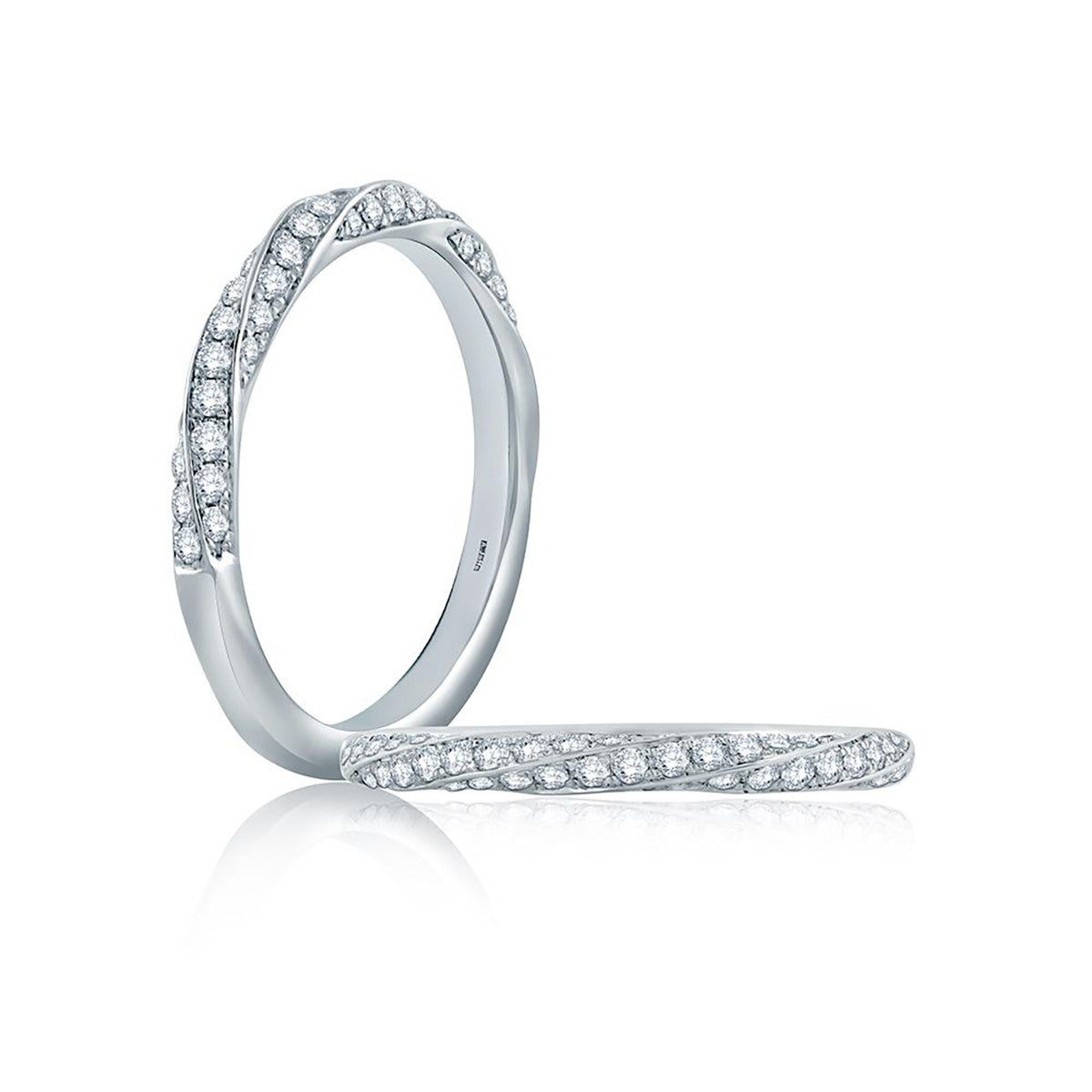 A. Jaffe Twist Pave Diamond Half Circle Stackable Band WR1062/33