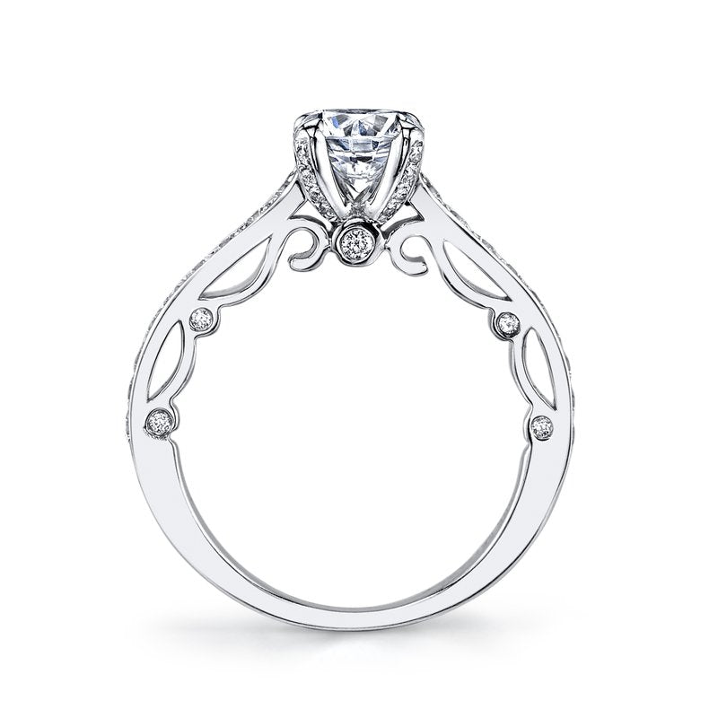 Mars Bridal Signature Embellished Profile Design Diamond Engagement Ring 25736