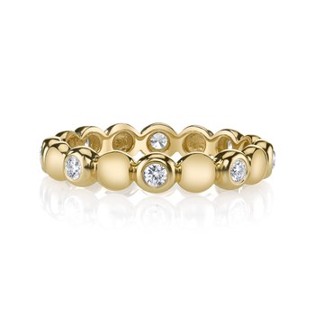 14K Yellow Gold 0.29ct. Diamond Bubble Stackable Fashion Ring