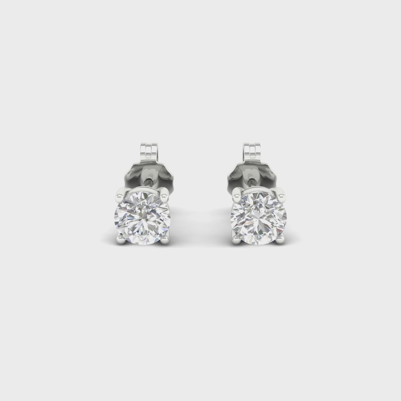 3/4 Carat Round Lab Grown Diamond 14K Gold Solitaire Stud Earrings