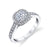 Mars Bridal Vintage Bezel Cushion Halo with Milgrain Detailing Diamond Engagement Ring 25400