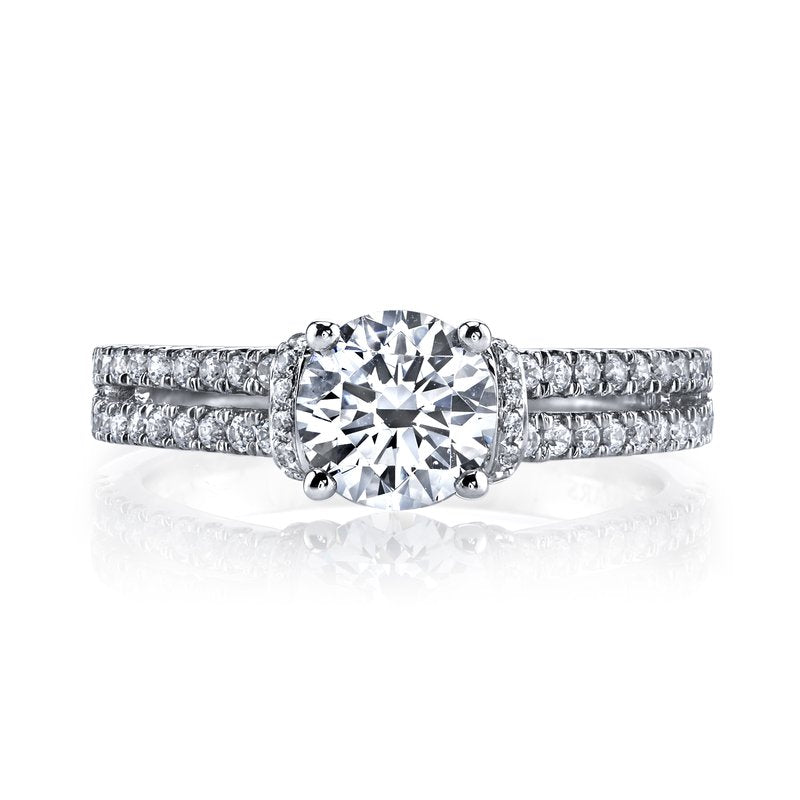 Mars Bridal Signature Double Row w/ Embellished Profile Diamond Engagement Ring 25038