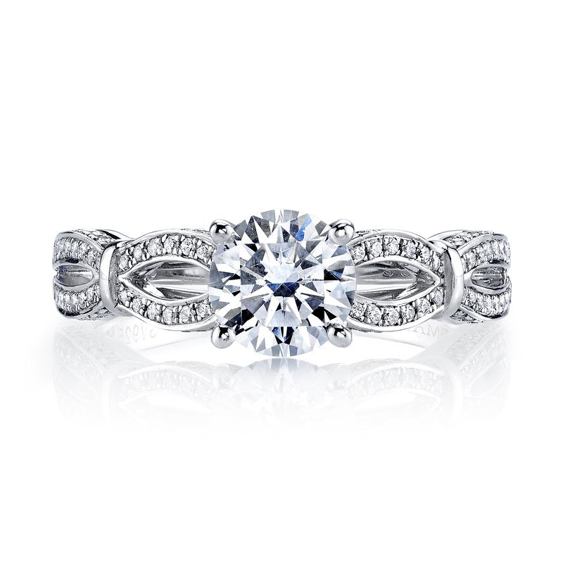 Mars Bridal Signature Interwoven Infinity Shank w/ Embellished Profile Diamond Engagement Ring 26244