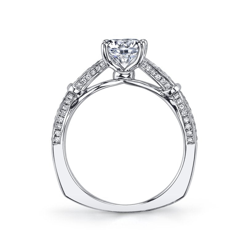 Mars Bridal Signature Interwoven Infinity Shank w/ Embellished Profile Diamond Engagement Ring 26244
