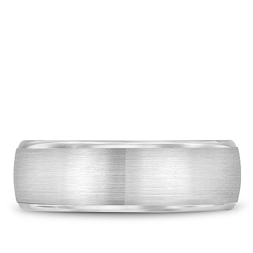Bleu Royale 7.5MM Wedding Band with Brushed Center and Polished Edges RYL-012W75