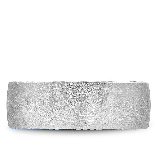 Bleu Royale 8MM Side Profile Eternity Diamond Wedding Band with Sandpaper Finish RYL-020WD8