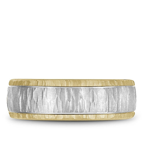 Bleu Royale 7.5MM Yellow Gold Wedding Band with Textured White Gold Center RYL-045WY75