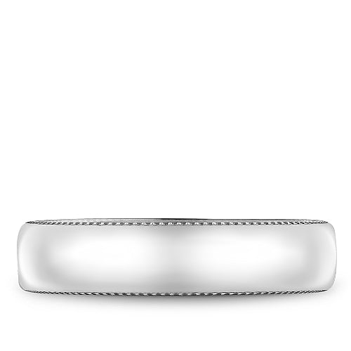 Bleu Royale 5.5MM White Gold Wedding Band with Brushed Finish and Yellow Gold Interior RYL-079WY55