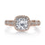 Mars Bridal Signature Cushion Halo with Filigree & Milgrain Detailing Diamond Engagement Ring 25870