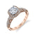 Mars Bridal Signature Cushion Halo with Filigree & Milgrain Detailing Diamond Engagement Ring 25870