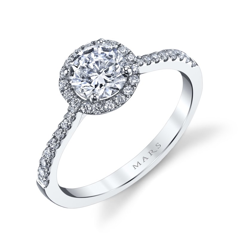 Mars Bridal Classic Round Halo Diamond Engagement Ring 25391