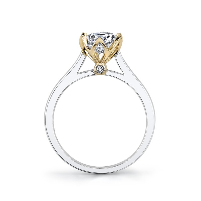 Mars Bridal Floral Motif Petal Crown Solitaire Diamond Engagement Ring 26515