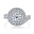 Mars Bridal Timeless Round Triple Halo Asymmetrical Bypass Shank Diamond Engagement Ring 25635