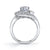 Mars Bridal Timeless Round Triple Halo Asymmetrical Bypass Shank Diamond Engagement Ring 25635