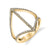 14K Yellow Gold 0.29ct. Diamond Geometric Openwork Detail Fashion Ring