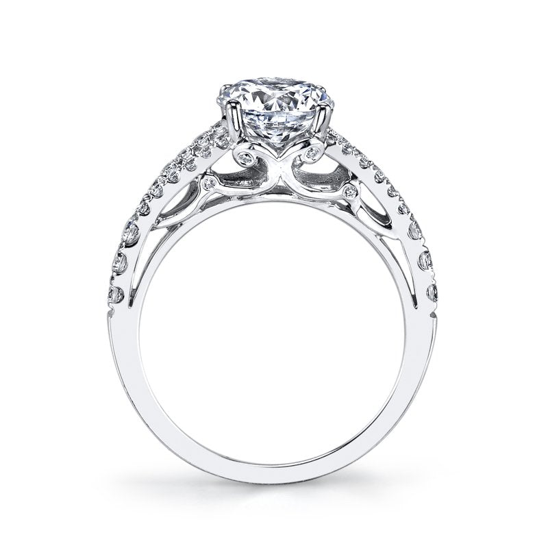 Mars Bridal Signature Split Shank w/ Embellished Profile Design Diamond Engagement Ring 25990