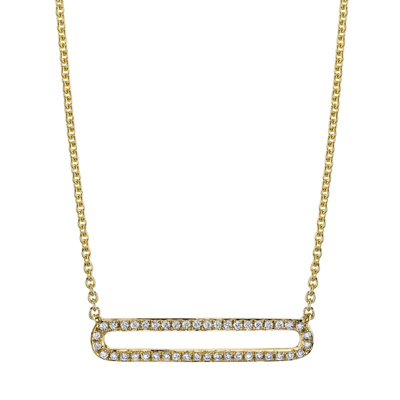 14K Yellow Gold 0.15ct. Pave Diamond Fashion Necklace