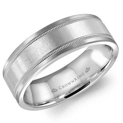CrownRing 7MM Wedding Band with Milgrain Detailing WB-9085
